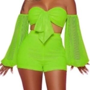 Women Lime Short Set